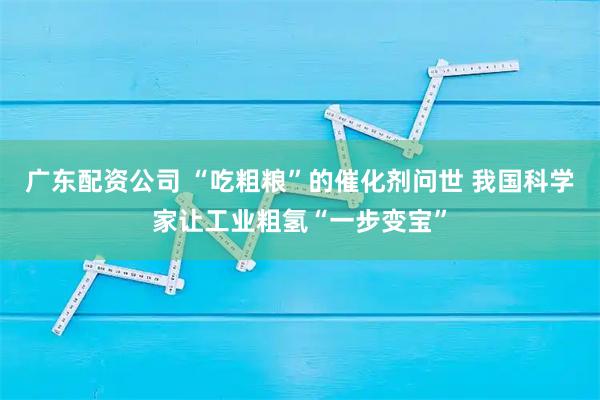 广东配资公司 “吃粗粮”的催化剂问世 我国科学家让工业粗氢“一步变宝”