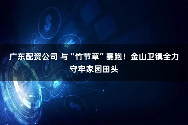 广东配资公司 与“竹节草”赛跑！金山卫镇全力守牢家园田头
