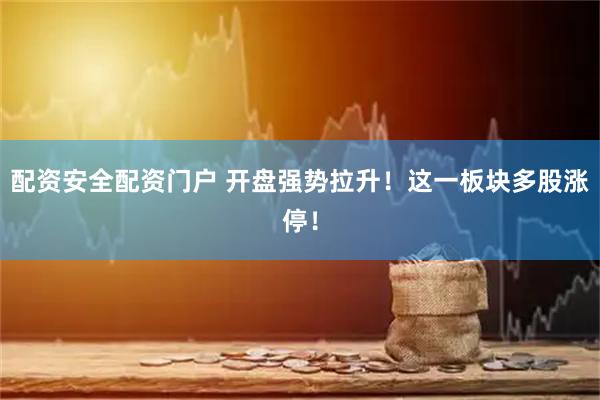 配资安全配资门户 开盘强势拉升！这一板块多股涨停！